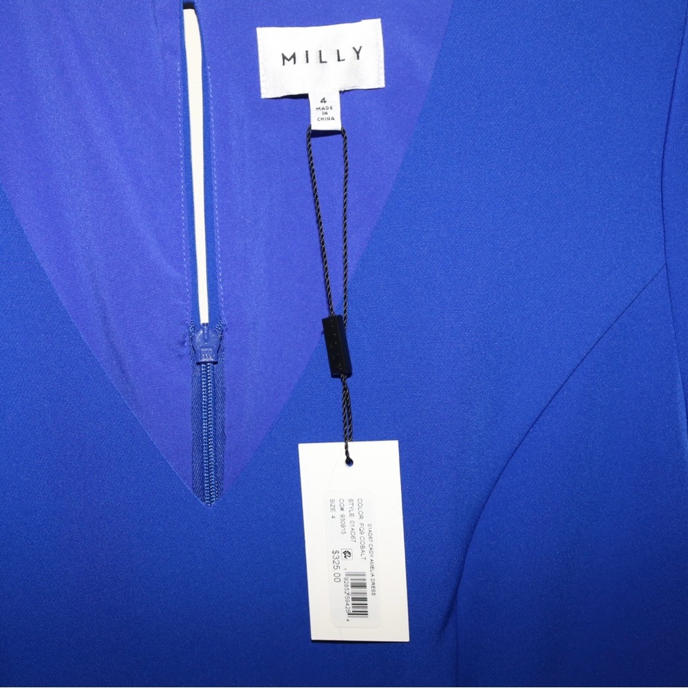 Milly Amelia Cady Dress In Cobalt Blue - Picture 8 of 16